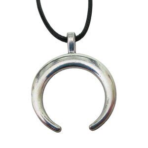 New Crescent Moon Pendant Necklace on 18" to 20" Cord Lunar Unisex Jewelry Gift